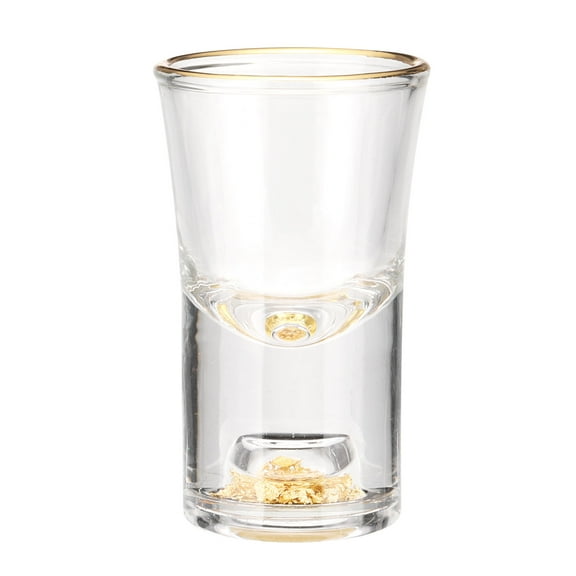 Uxcell Shot Glasses 0.5oz Polystyrene Shot Glasses with 24K Gold Leaf Flakes Shot Glasses Bulk for Cocktail Round Shot Glasses Spirits Liquors