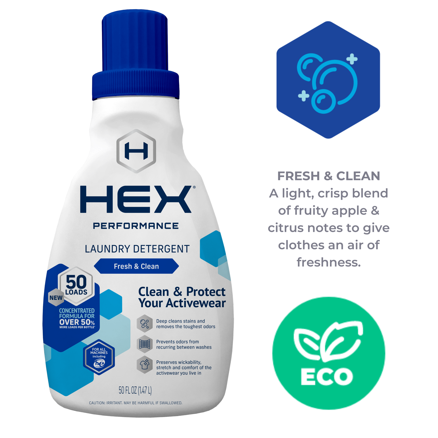 HEX Performance Fresh & Clean Scent Detergent, 50 loads - image 4 of 6