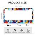 thumbnail image 3 of 2 PCS Colorful Square License Plate Frame Abstract Pink Orange Colorful Square Car Front License Plate Frame Aluminum Metal 2 Hole for Women Men US Vehicles Standard, 3 of 6