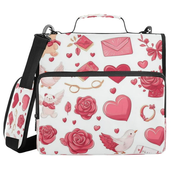 YAZAOO Zipper Binder trapper keeper Documents Organized Design Whimsical Romance Printed