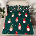 thumbnail image 3 of Homewish Kawaii Xmas Gnome Twin Sheet Sets, Green Cartoon Christmas Twin Fitted Sheet, Teens Kids Boys Girls Flat Sheet, Lightweight Room Decor, 3-Piece, 3 of 8