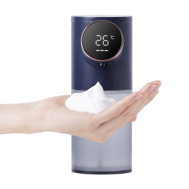 Yeacher 320mL Automatic Foam Soap Dispenser with Temperature & Power Display Infrared Hand-free Touchless Soap Dispenser Foam Lotion Gel Auto Hand Soap Dispenser for Bathroom Kitchen USB Rechargeable