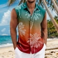 thumbnail image 2 of LTTVQM Hawaiian Shirts for Men Summer Beach Sleeveless Button Down Shirt Casual Tropical Print T Shirts Basic Clothing Red 3XL, 2 of 5