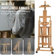 H-Frame Easel for Painting, Adjustable Art Easel Stand for Canvases(Up to 77 Inch) and Crafts, Foldable Wood Tabletop Easel Set for Adults, Natural