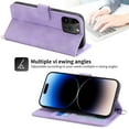 thumbnail image 4 of SaniMore for iPhone 14 Pro 6.1" Magnetic Flip Wallet Case with Cross Body Strap, PU Leather Case with Card Slot & Multi-Angle Kickstand Shockproof Protective Case for Girls Ladies, Purple, 4 of 12