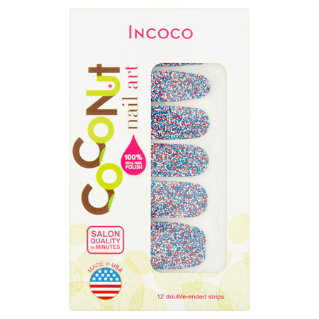 Nail Art de noix de coco par Incoco Nail Polish Strips, Feux d'artifice, 12 count