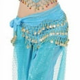 thumbnail image 5 of Buy Home Chiffon Dangling Gold  Belly Dance Hip Skirt Scarf Wrap Belt (Black), 5 of 8