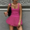 thumbnail image 4 of Womens Sleeveless Backless Pleated Bubble Ruffle Hemline Bodycon A Line Dress, 4 of 20