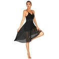 thumbnail image 2 of Zaldita Womens Camisole Sequined Dancing Lyrical Dress Contemporary Asymmetric Skirt Dancewear Black L, 2 of 7