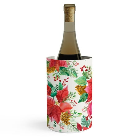 

Society6 Ninola Design Poinsettia Holiday Flowers Wine Chiller