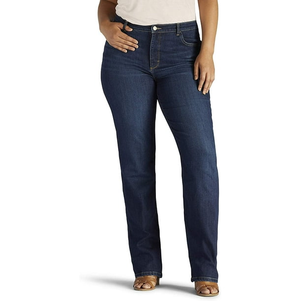 Lee Womens Plus Size Instantly Slims Classic Relaxed Fit Monroe Straight  Leg Jean 30W S Ellis - Walmart.com