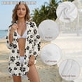 thumbnail image 6 of Xoenoiee Dog Paw Print Women Swimsuit Cover Up Shirt 2026 Button Down Beach Bathing Suit Side Split Swimwear Bikini Dress with Chest Pocket, XL, 6 of 7