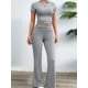 thumbnail image 4 of Mono de Yoga de Corta para Mujer, Sin Costuras, Acanalado, con Cuello Cuadrado y Tirantes Finos Negro XL, 4 of 9