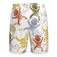 thumbnail image 6 of Kll Cartoon Monkey Men'S Casual Summer Beach Shorts Hawaiian Shorts With Pockets-X-Large, 6 of 9