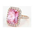 thumbnail image 4 of 925 Sterling Silver Ring with Emerald Cut Pink Sparkling Topaz and CZ Gemstone Jewelry for Special Occasions, 4 of 4