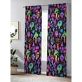 thumbnail image 4 of Sheer Curtains 96 Inches Long, Purple Green Mushroom Light Filtering Window Curtains for Living Room, Abstract Art Botanical Gradient Rod Pocket Voile Sheer Curtain Drapes, 52"W x 96"L, 2 Panels, 4 of 8