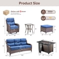 thumbnail image 4 of Bellefurn 9 Pieces Patio Furniture Sets with Fire Pit Table,Swivel Chairs with 6" Thick Cushion,Sofa and Ottomans,Patio Conversation Sets for Porch Deck Garden Backyard, 4 of 12