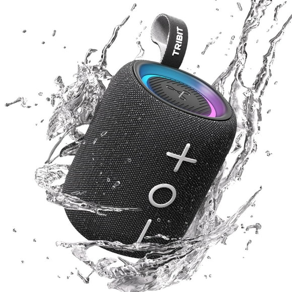 Tribit StormBox Mini+ Portable Bluetooth Speaker, 12W Wireless Speaker with 360°Surround Sound, 12H Playtime, Custom EQ, BT5.4, IPX7 Waterproof, RG