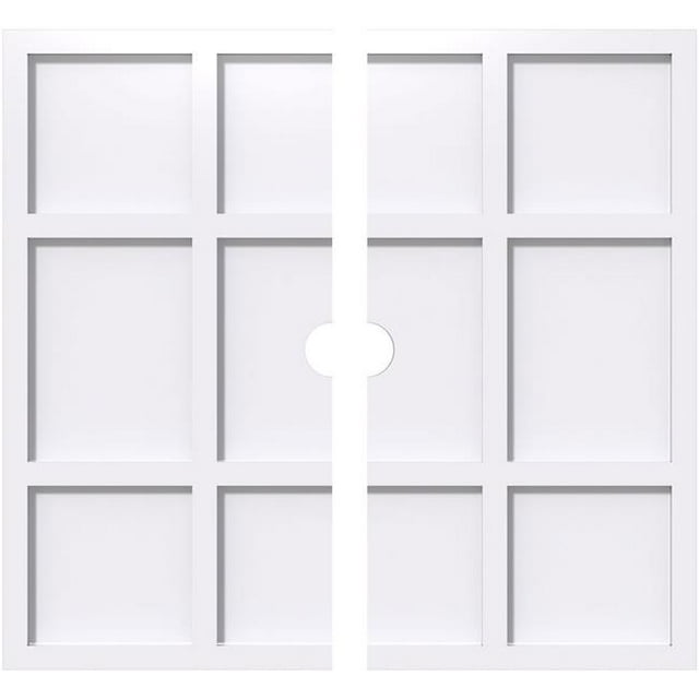 Ekena Millwork CMP32RK2-03000 32 Po OD x 3 Po ID Carré Rubik Architectural Grade Médaillon de Plafond Contemporain PVC - 2 Pièces