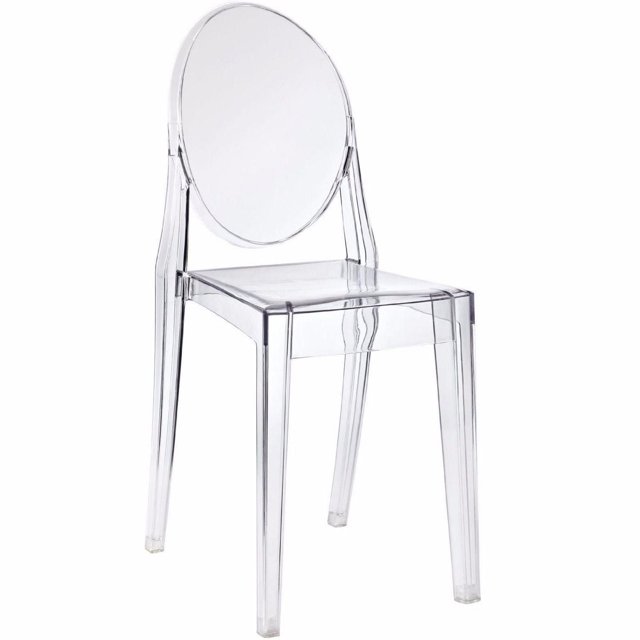 Plata Import - Ghost Armless Chair in Clear Color for Adults