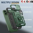 thumbnail image 3 of for iPhone 13 Pro Max Case with Slide Camera Cover & 360° Rotate Ring Stand [Military Drop Protection] Shockproof Heavy Duty Protective,  Phone Case with Magnetic Car Mount Holder Green, 3 of 14