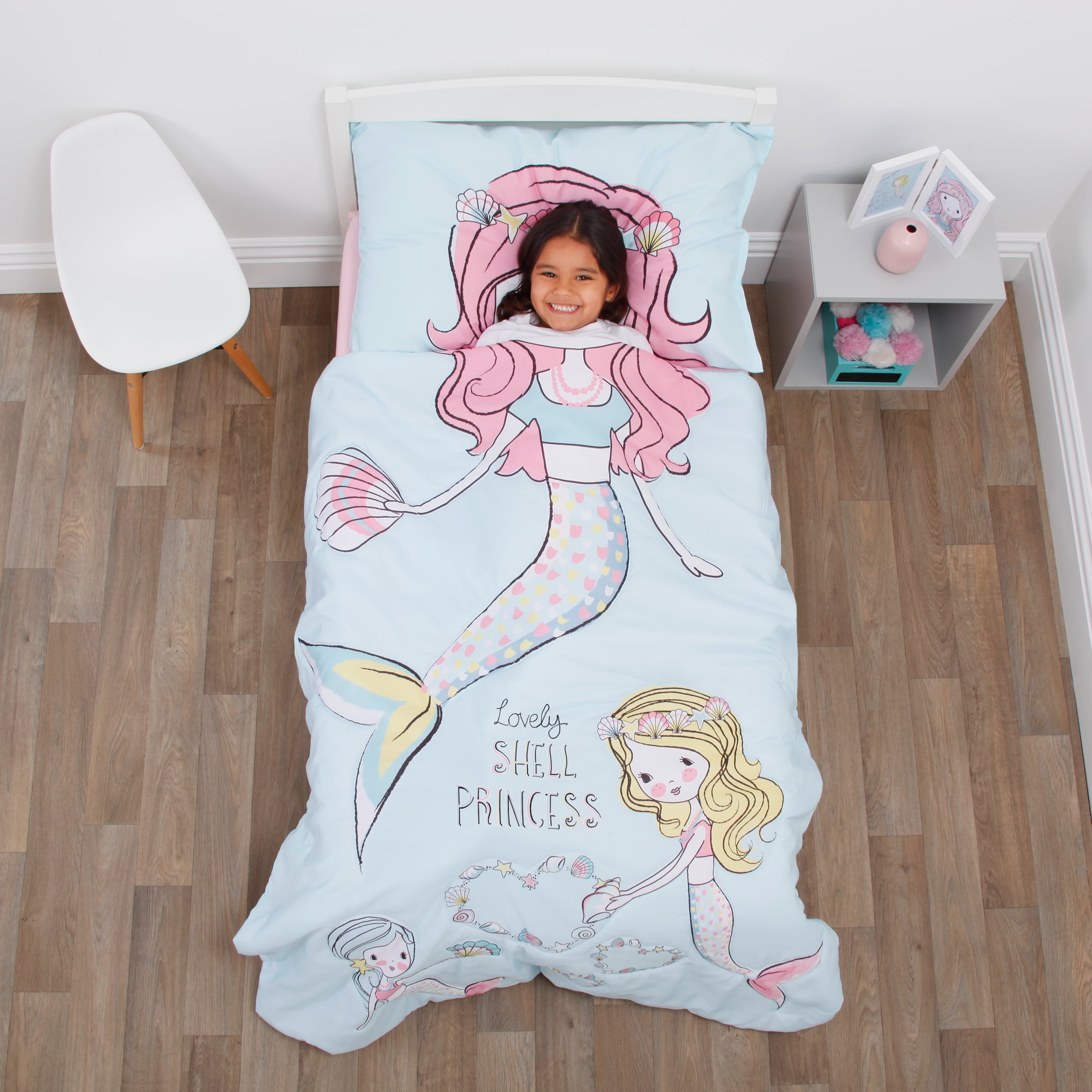 Toddler Bedding Set Mermaid Whale Fish Nautical Pink 4 Piece Girls Kids Crib New 