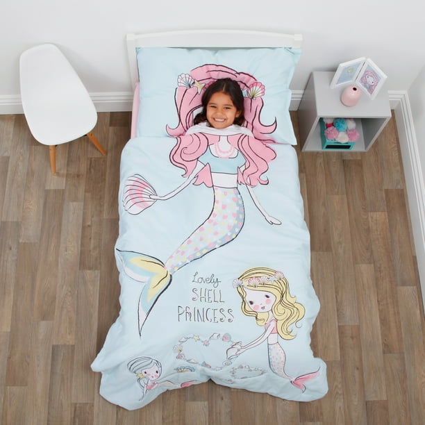 Everything Kids Mermaid 4 Piece Toddler, Bedding Set For Toddler Girl
