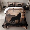 thumbnail image 2 of Erosebridal Wolf Quilt Full, Howling Moon Full Bedspread Sets, 3 Pieces 1 Coverlet and 2 Pillowcases, 2 of 7