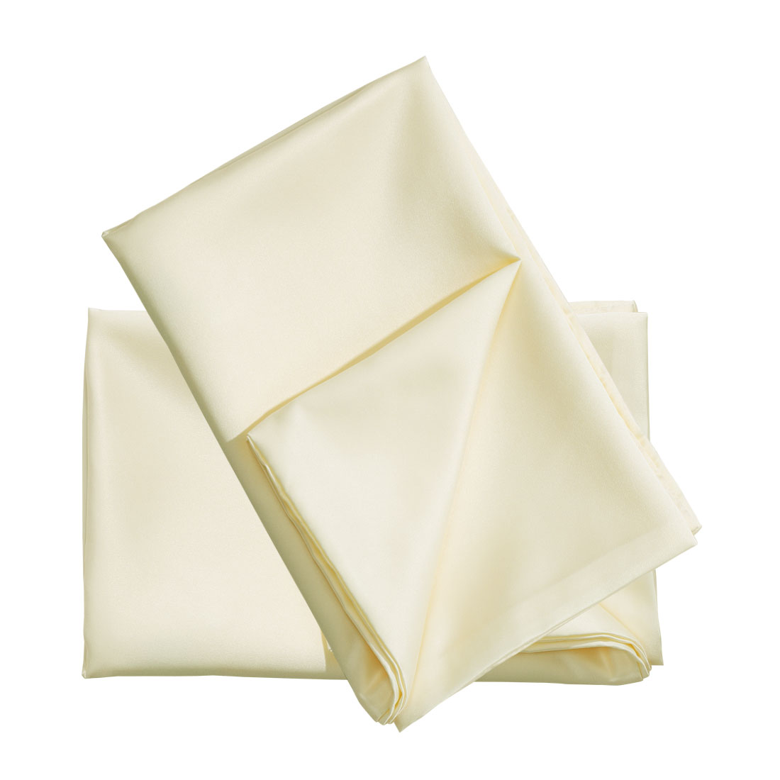Unique Bargains Silky Satin Pillow Cases Covers Set of 2 Cream Queen