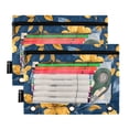 thumbnail image 2 of Flower Floral Pattern and Leaf 2 Pack Pencil Pouch for 3 Ring Binder Smooth Zipper Folders with Pockets Clear Window Pencil Case, 2 of 6