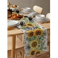 thumbnail image 6 of ERUNPONLY Sunflower Table Runner - 120 Inch Long Summer Botanical Lavender Farmhouse Cotton and Linen Blended Dress Scarves Farmhouse Table Runner for Kitchen Dining, Coffee Table, 13"x120", 6 of 8