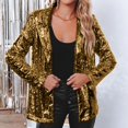 thumbnail image 5 of Sopiago Blazers for Women Sequin Shiny Open Front Blazer Evening Party Sparkly Long Sleeve Slim Cardigan Coat Jacket Gold,XL, 5 of 7