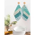 thumbnail image 2 of Turquoise Boho Kitchen Dish Towels for Drying Dishes Set of 4, Modern Abstract Art Floral Geometric Waffle Weave Microfiber Hand Tea Bathroom Towels Quick Dry & Absorbent Towel 12x12, 2 of 7
