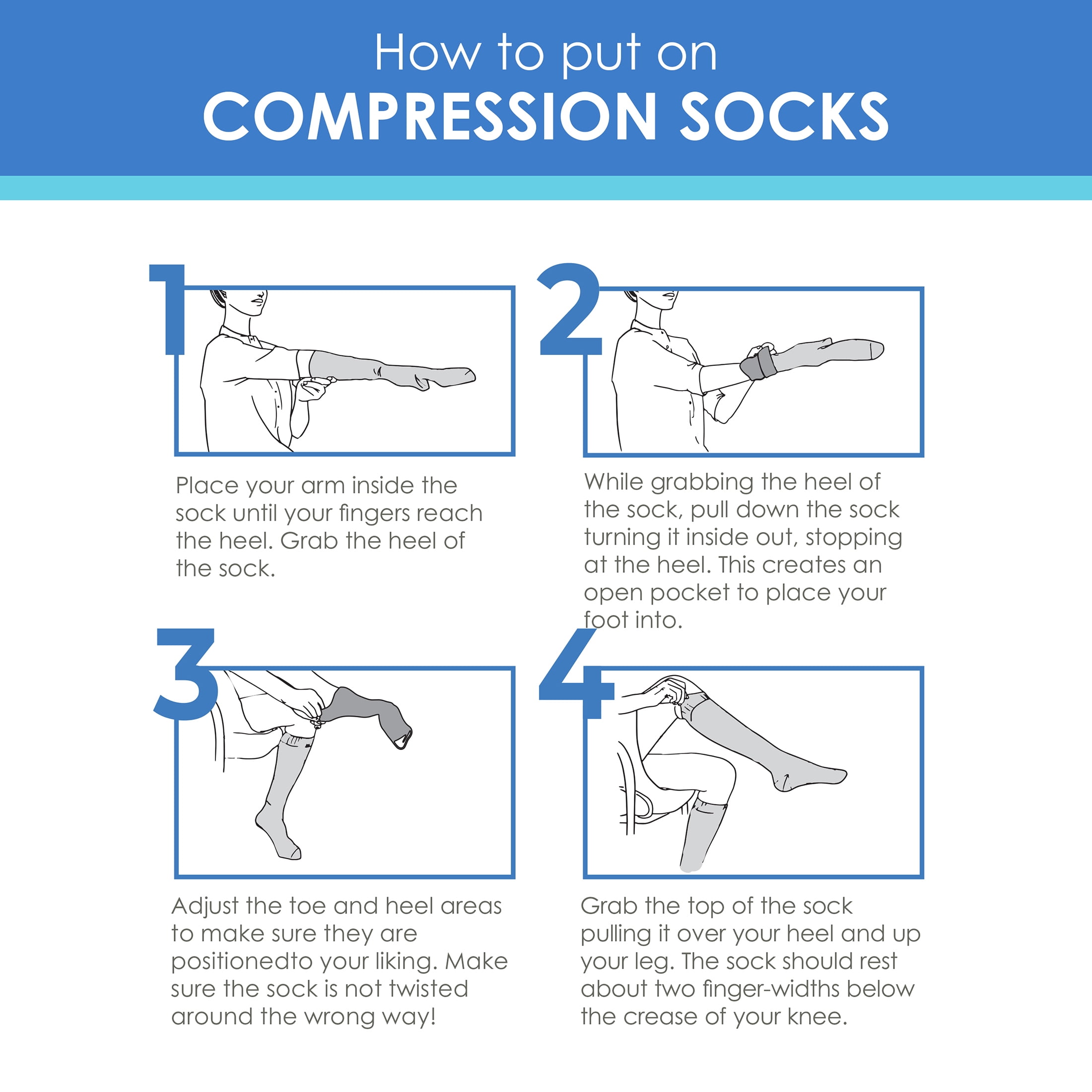 Care Fit Solutions 2 Pair Pack Stars Cotton Blend Graduated Compression Socks