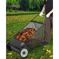 thumbnail image 7 of 26 in Push Lawn Sweeper,7 Cu. Ft. Hopper Capacity Grass Sweeper,Manual Push Yard Sweeper with Height Adjustment & 4 Fast Spinning Brushes for Grass Clippings,Leaves & Debris,Black Garden Home, 7 of 7