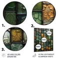 thumbnail image 3 of Designart "Green stones Tiles II In Green" Abstract Tile Metal Wall Art Green Modern Office Room Wall Art, 3 of 6
