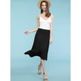thumbnail image 5 of Made by Johnny Women's Lightweight Fold Over Flared Midi Skirt XXXL BLACK, 5 of 7