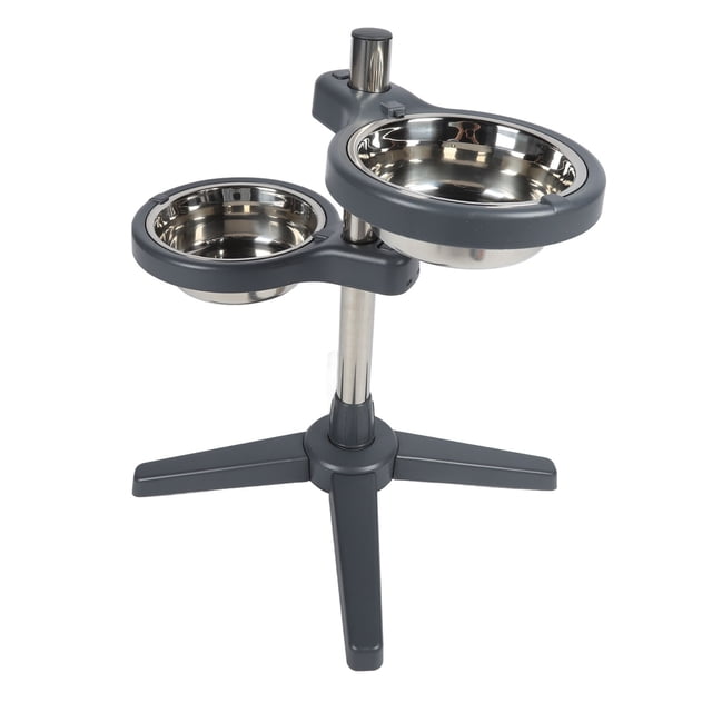 Cuencos Elevados Para Perros, Cuencos Elevados Ajustables Para Perros, Comedero Elevado, Soporte Elevado Desmontable Con 2 Cuencos De Comida Para Mascotas De Acero Inoxidable,