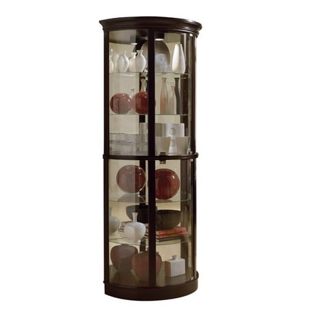 - Pulaski Chocolate Cherry II Half Round Curio in Brown