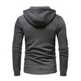 thumbnail image 5 of PENGXIANG Mens Long Sleeve Hooded Sweater Coat With Solid Color Zipper Pocket In Autumn And Winter, 5 of 5
