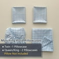 thumbnail image 7 of NSNLGSGC Light Blue Gingham Twin Sheet Set, Soft Brushed Microfiber 3-Piece Blue Plaid Twin Bed Sheets, 7 of 7