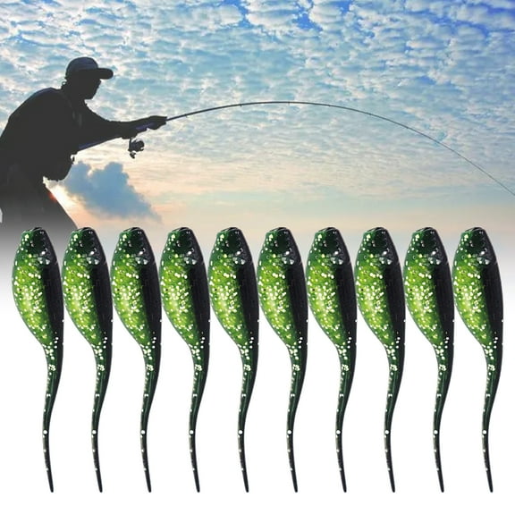 Vnanda 10Pcs/Set 0.7g/5cm Tadpole Fishing Lures for Bass, Crappie, Bluegill, Perch, and Trout, Slow Sinking Life Like Fishing Baits Scented Pre Rigged Fishing Gear…