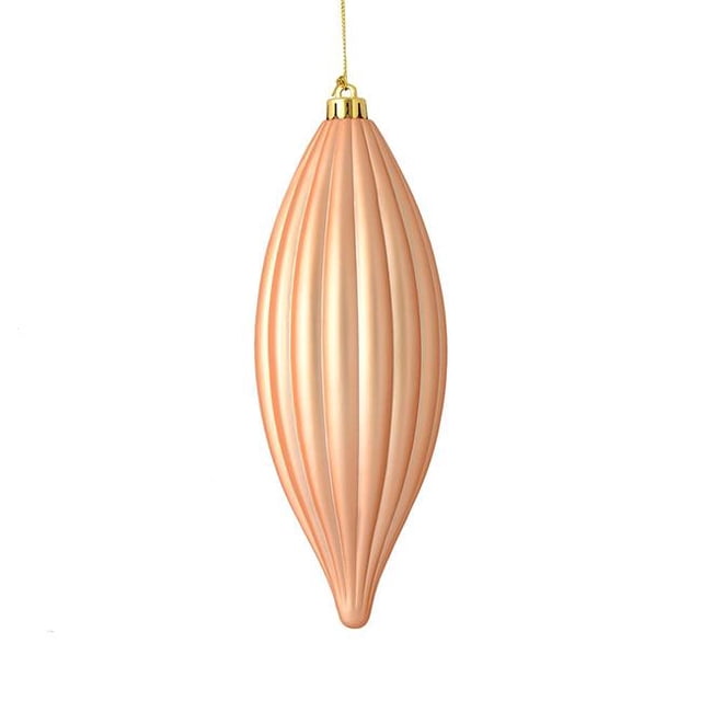 Vickerman M183280M 8 in. Cafe Latte Matte Line Finial Ornament 4 per Bag