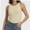 Beige, variant on Women's Crewneck Racerback Ribbed Tank Tops Summer Basic High Neck Sleeveless Slim Fit Crop Tops