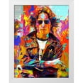 thumbnail image 2 of Stephen Chambers 25x32 White Modern Wood Framed Wall Art Titled - John Lennon Nyc, 2 of 6
