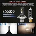thumbnail image 5 of 4x H7 Led Headlight Bulb Kit High Low Beam 120w 60000lm Super Bright 6000k White, 5 of 5