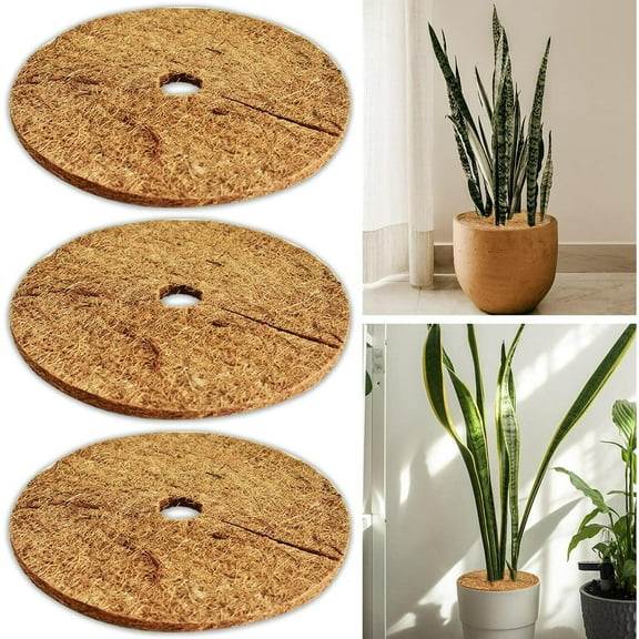 3 PCs / 6 PCs Coconut Fibers Mulch Ring Tree Protector Mat, 7.9 Inch Coco Coir Tree Protection, Tree Ring Mats Tree Disc Plant Cover for Indoor or Outdoor