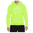 thumbnail image 2 of Cute Christian Quote Faith Over Fear Inspirational/Christian Unisex Graphic Hoodie Sweatshirt, Safety Green, 3XL, 2 of 3