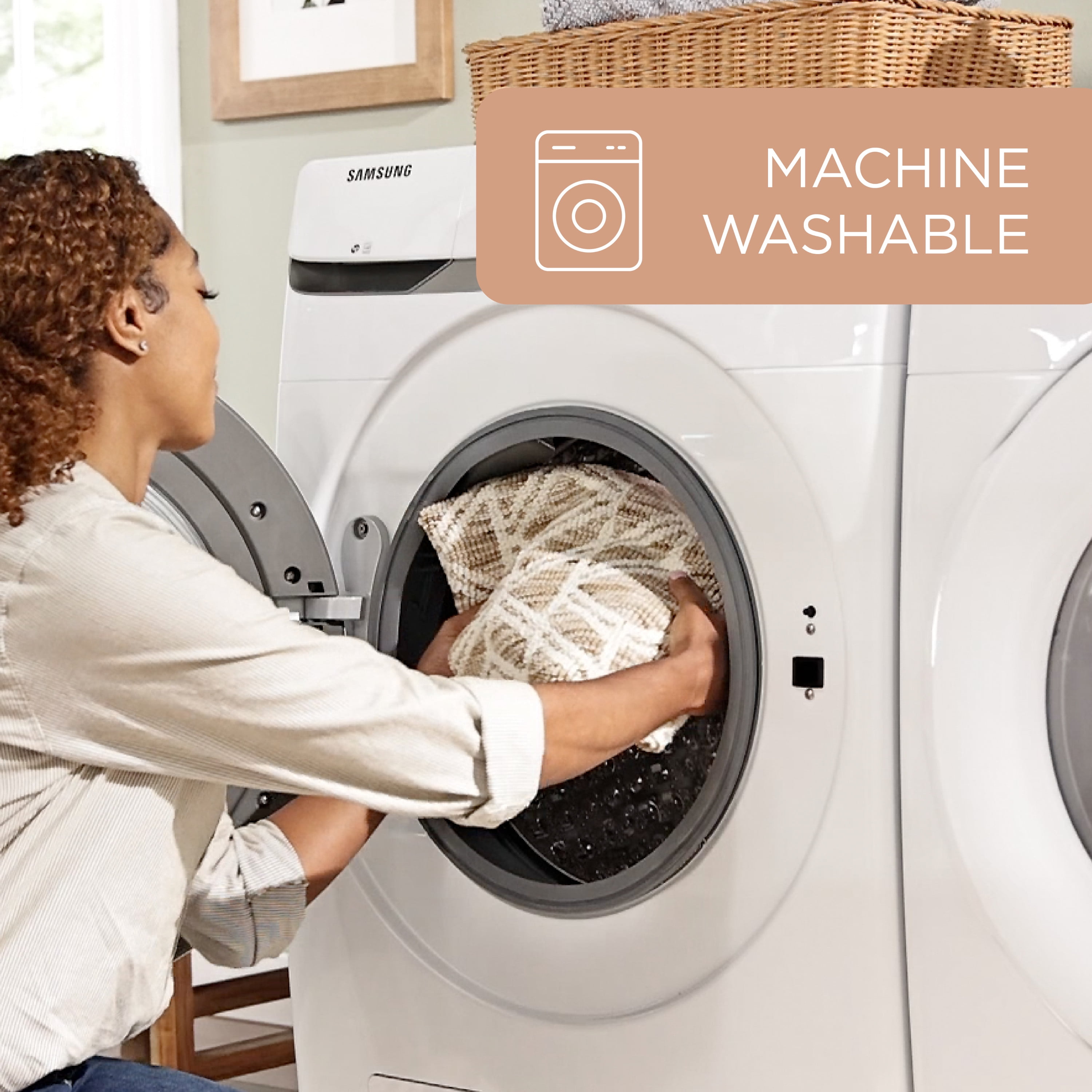 TOWN & COUNTRY EVERYDAY Walker Modern Diamond Everwash® Washable Multi-Use Decorative Rug with Non-Slip Backing, Dark Grey, 24"x72"