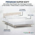 thumbnail image 4 of Canadian Linen Microfiber Bedsheet Set, Double Size Sheet, 1 Flat 1 Fitted Sheet 2 Queen Pillowcases, Breathable Soft Brushed Microfiber Sheet, Machine Washable No Shrink & Fade Bed Sheets, Navy Blue, 4 of 9